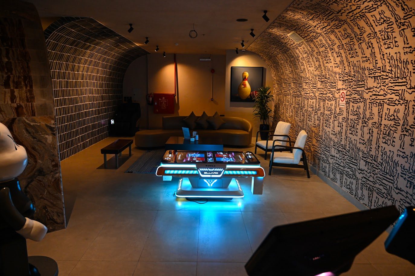 The private VIP lounge at Bowlo